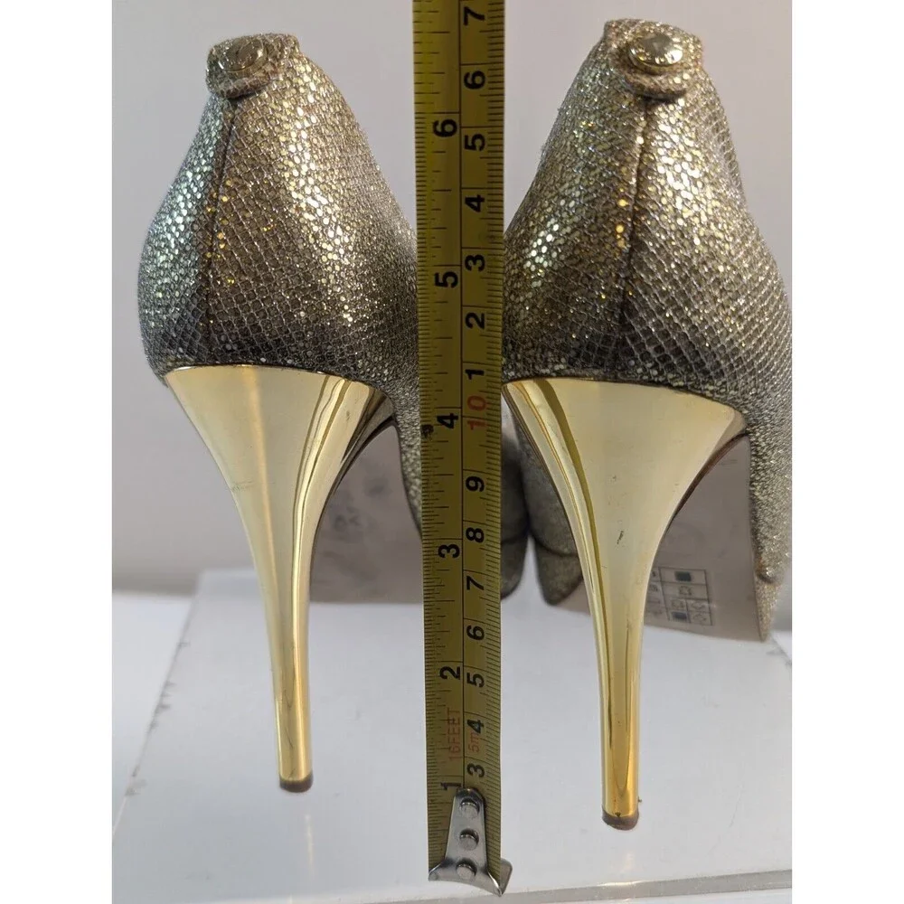Michael Kors York Platform Gold Metallic Leather Size - 6M